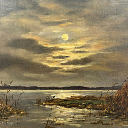 Expressive Landscape Oil Painting "Moonlit Marsh" Refined Large Artwork Holland Art Shop