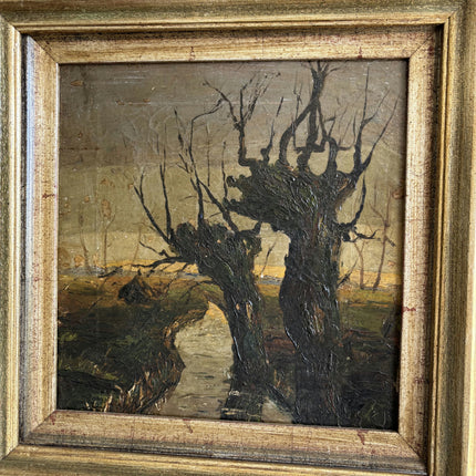 Expressive Landscape Oil Painting "Twisted Tree" Vintage Art Holland Art Shop