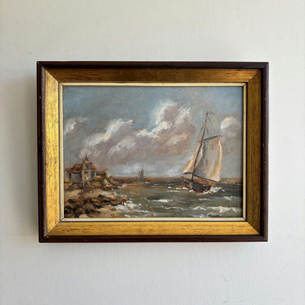 Original Seascape Oil Painting "Sailing Boat" Elegant Dutch Art Holland Art Shop