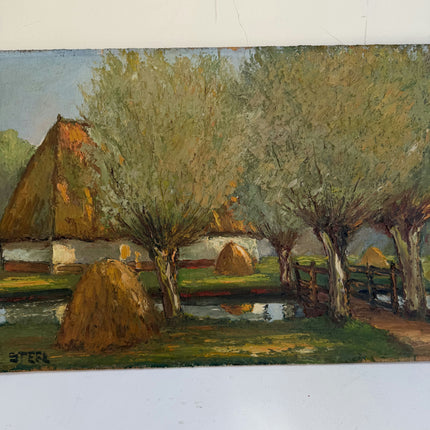 Elegant Landscape Oil Painting "Haystack Group" Refined Artwork Holland Art Shop