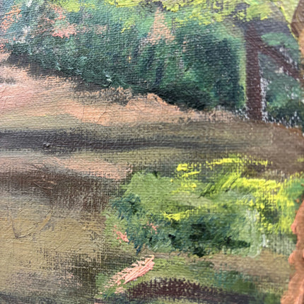 Handcrafted Landscape Oil Painting "Village Road" Authentic Artwork Holland Art Shop