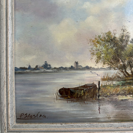 Rustic Landscape Oil Painting "Riverside Cottage" Elegant Dutch Artwork Holland Art Shop