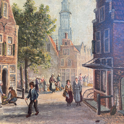 Elegant Cityscape Oil Painting "Town Street" Timeless Artwork Holland Art Shop
