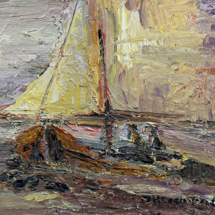 Authentic Seascape Oil Painting "Sailboat Bow" Traditional Artwork Holland Art Shop