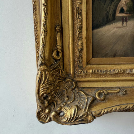 19th Century Antique Landscape Oil Painting "Mossy Ground" Small Art Holland Art Shop