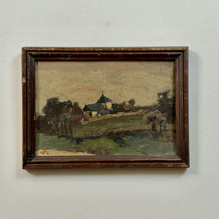 19th Century Antique Landscape Oil Painting "Framed Painting" Small Artwork Holland Art Shop