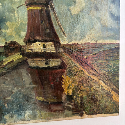 Rustic Landscape Oil Painting "Windmill Tower" Traditional Artwork Holland Art Shop
