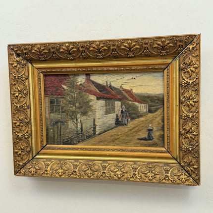 Refined Scenery Oil Painting "Wooden Frame" Detailed Small Artwork Holland Art Shop