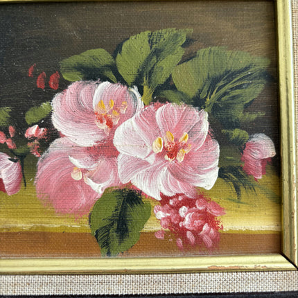 Rustic Floral Still Life Oil Painting "Pink Roses" Original Small Art Holland Art Shop