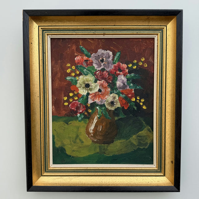 Classic Floral Still Life Oil Painting "Flower Vase" Detailed Small Art Holland Art Shop