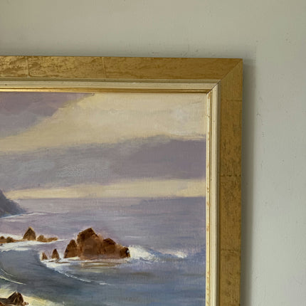 Original Oil Painting Harbor Scene "Coastal Cliffs" Intriguing Medium Artwork Holland Art Shop