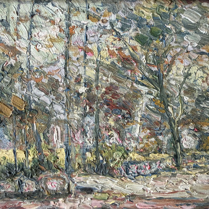 Expressive Landscape Oil Painting "Row Of Trees" Elegant Small Art Holland Art Shop