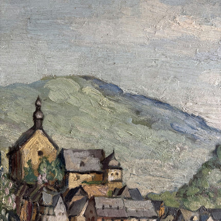 Traditional Cityscape Oil Painting "Hill Castle" Refined Art Holland Art Shop