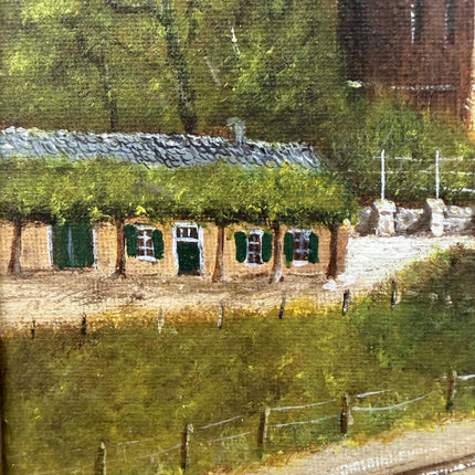 Handcrafted Cityscape Oil Painting "Village Church" Traditional Small Artwork Holland Art Shop