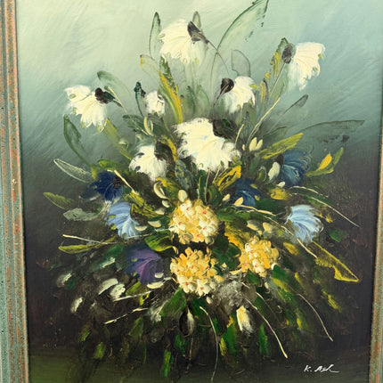 Original Floral Still Life Oil Painting "Floral Bouquet" Rustic Artwork Holland Art Shop