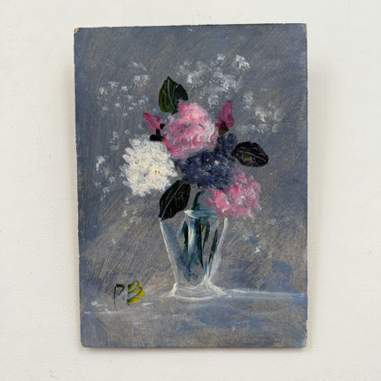 Timeless Floral Still Life Oil Painting "Pink Flower" Traditional Small Artwork Holland Art Shop
