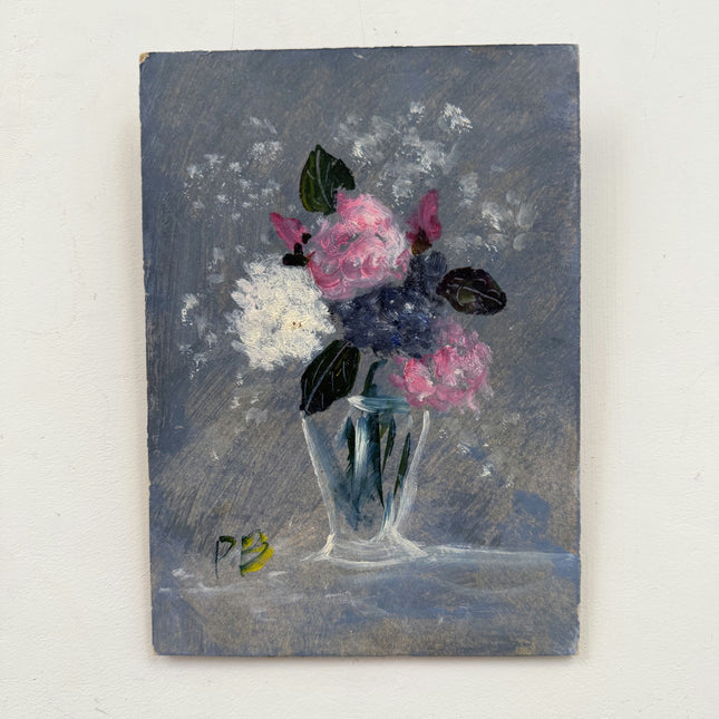 Timeless Floral Still Life Oil Painting "Pink Flower" Traditional Small Artwork Holland Art Shop