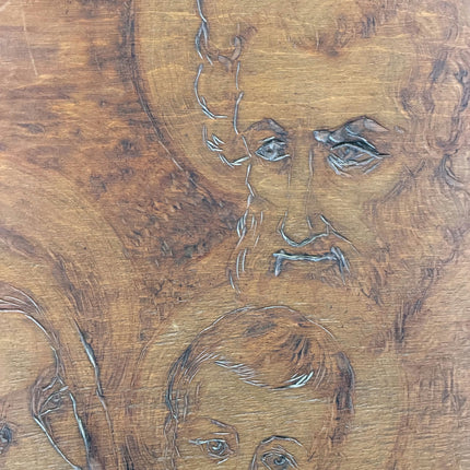 1934 Figurative Pyrography "Mother Child" Art Holland Art Shop