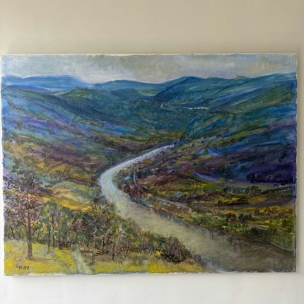 Timeless Landscape Oil Painting "Winding River" Expressive German Art Holland Art Shop