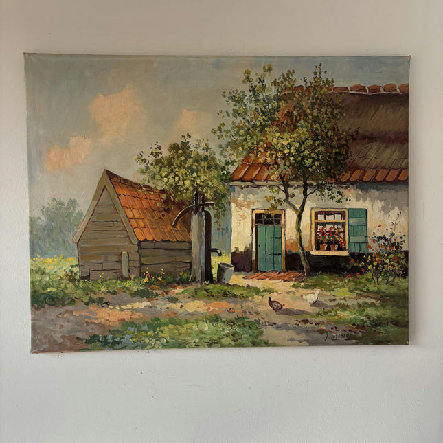 Remarkable Oil Painting Landscape "Charming Homestead" Marvelous Medium Artwork Holland Art Shop