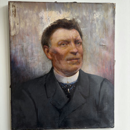 Authentic Portrait Oil Painting "Seated Man" Rustic Artwork Holland Art Shop