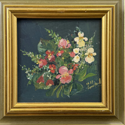 Expressive Floral Still Life Oil Painting "Flower Bouquet" Refined Small Art Holland Art Shop