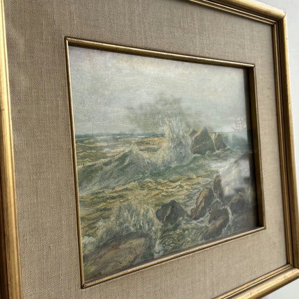 Authentic Seascape Oil Painting "Gold Frame" Elegant Italian Art Holland Art Shop