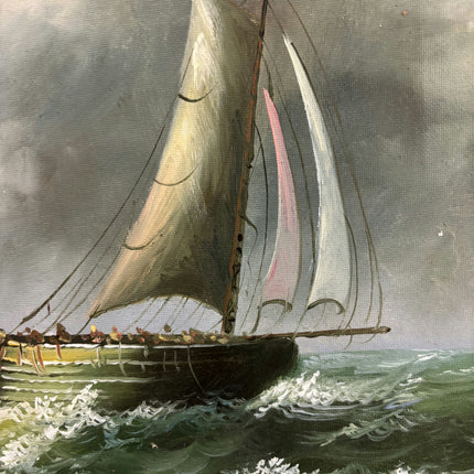 Elegant Seascape Oil Painting "Sailing Boat" Expressive Artwork Holland Art Shop