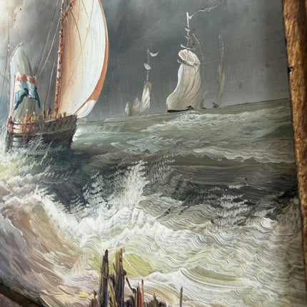 Original Seascape Oil Painting "Sailing Ship" Traditional Artwork Holland Art Shop