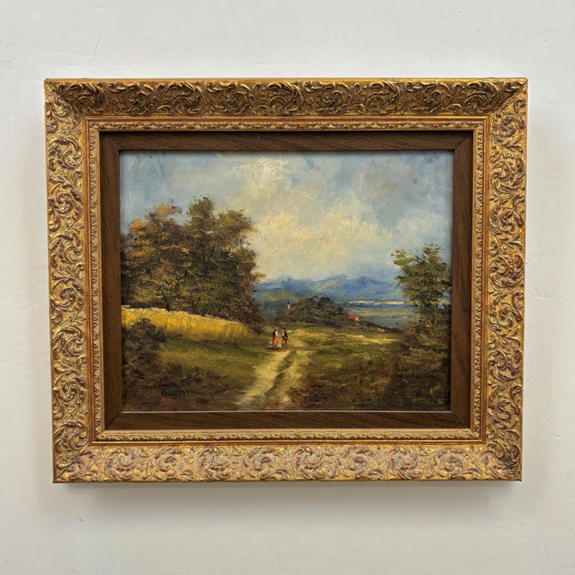 Detailed Landscape Oil Painting "Two Figures" Refined Small Art Holland Art Shop