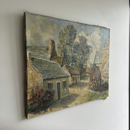 Rustic Cityscape Oil Painting "Village Houses" Authentic Artwork Holland Art Shop