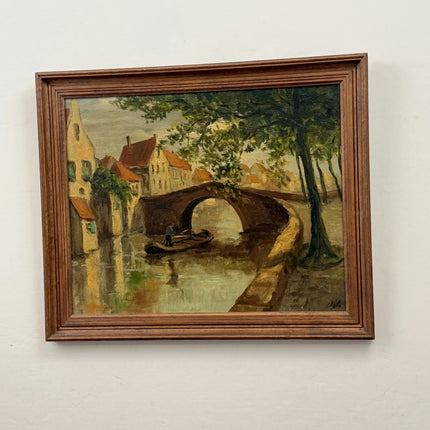Original Scenery Oil Painting "Stone Bridge" Detailed Artwork Holland Art Shop