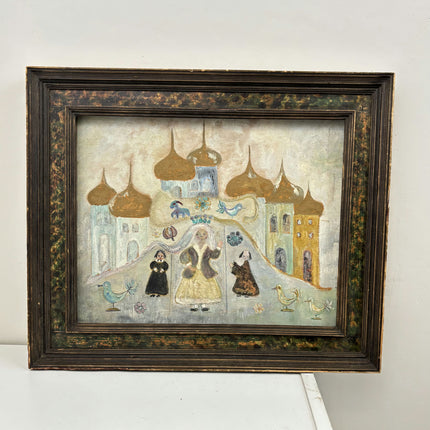 Authentic Figurative Oil Painting "Dome City" Refined Art Holland Art Shop
