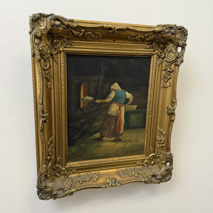 Refined Figurative Oil Painting "Baking Woman" Classic Art Holland Art Shop