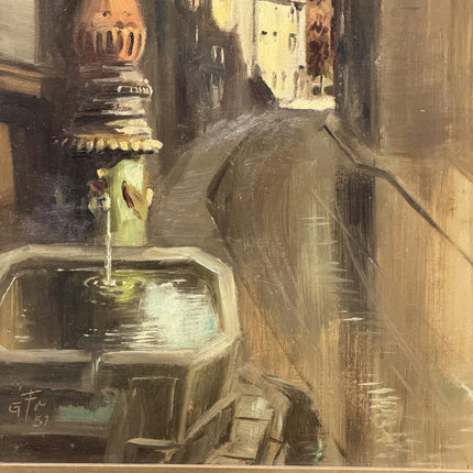 Original Still Life Oil Painting "Street Fountain" Refined Artwork Holland Art Shop