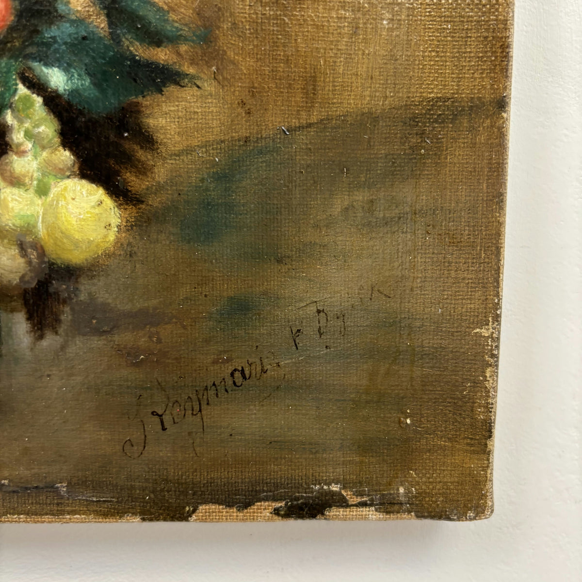 19th Century Antique Floral Still Life Oil Painting 