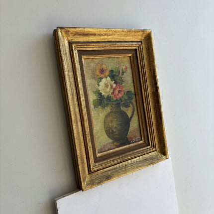 Elegant Floral Still Life Oil Painting "Flower Vase" Traditional Small Artwork Holland Art Shop