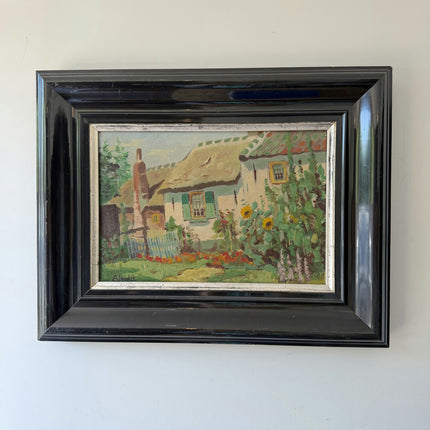 Rustic Landscape Oil Painting "Thatched Cottage" Timeless Art Holland Art Shop