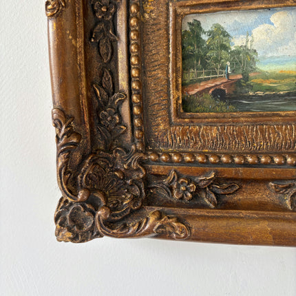 Handcrafted Landscape Oil Painting "River Bend" Refined Small Artwork Holland Art Shop