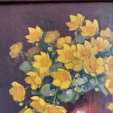 Handcrafted Floral Still Life Oil Painting "Yellow Bouquet" Traditional Artwork Holland Art Shop
