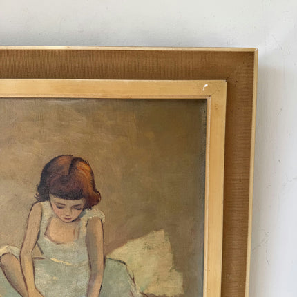 Handcrafted Oil Painting Portrait "Ballet Slipper Girl" Wonderful Medium Artwork Holland Art Shop