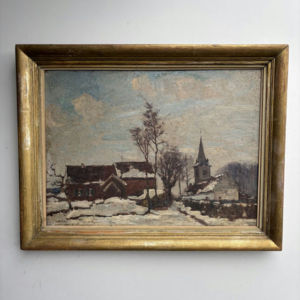 Detailed Cityscape Oil Painting "Snowy Village" Classic Art Holland Art Shop