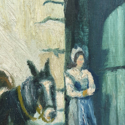 Handcrafted Farm Oil Painting "Market Donkey" Vintage Art Holland Art Shop