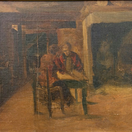 19th Century Antique Portrait Oil Painting "Seated Man" Artwork Holland Art Shop