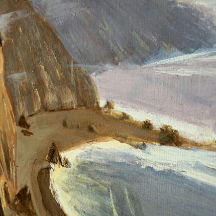Original Oil Painting Harbor Scene "Coastal Cliffs" Intriguing Medium Artwork Holland Art Shop
