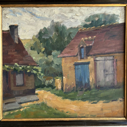 Traditional Farm Oil Painting "Yellow House" Detailed Small Artwork Holland Art Shop