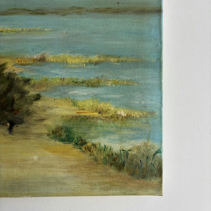 Vintage Seascape Oil Painting "Coastal Cottage" Detailed Art Holland Art Shop