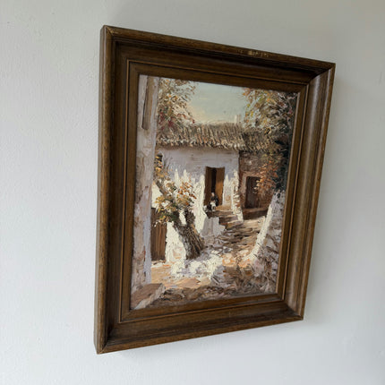 Detailed Figurative Oil Painting "White Cottage" Authentic Art Holland Art Shop