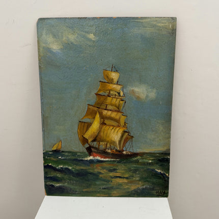 Rustic Seascape Oil Painting "Sailing Ship" Classic French Artwork Holland Art Shop
