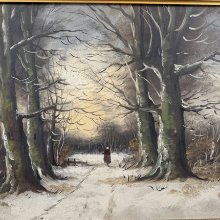 Vintage Winter Landscape Oil Painting "Snowy Trees" Traditional Large Art Holland Art Shop